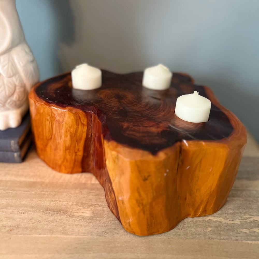 Large Wood Votive Centerpiece